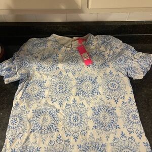 Lilly Pulitzer Blue and White Top